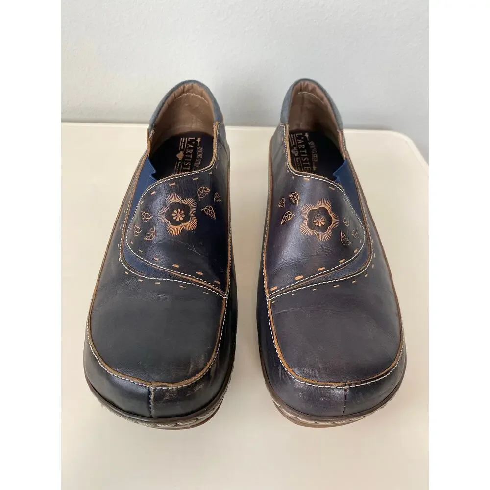 L’Artiste Spring Step Burbank Brown Leather Clogs EU 42 US 10.5-11 Comfort Shoe